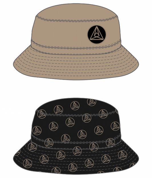 Seismic Black and Khaki Courdoury Reversible Bucket Hat
